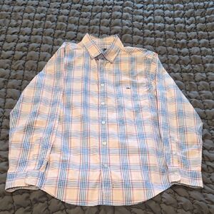 Vineyard Vines Men's Plaid Shirt - Blue, Pink, and White